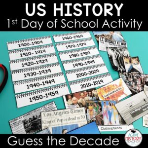 US History 1st Day of School Activity