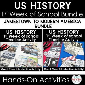 1st day of school timeline activity US History